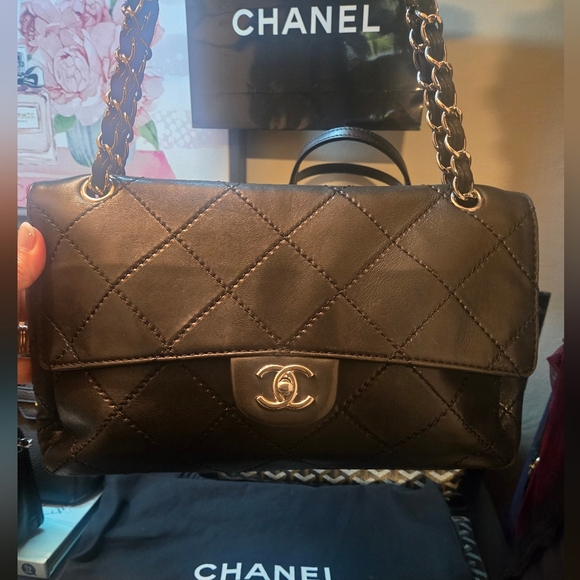 CHANEL Handbags - Chanel Classic Ultimate Stitch Flap Medium Bag Silver Turnlock